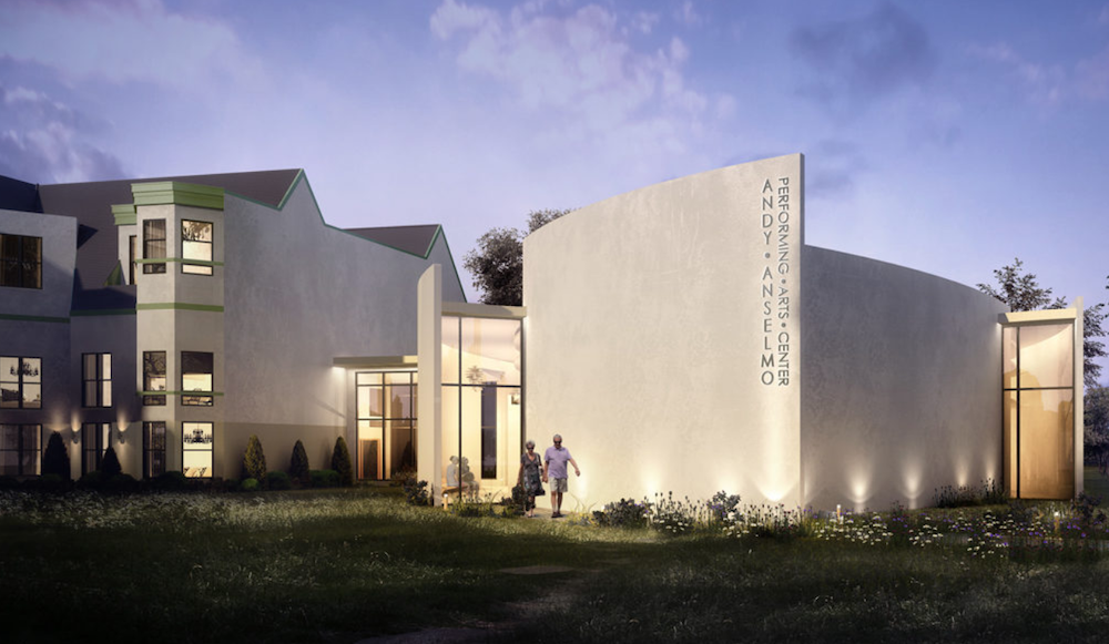 Rendering of Canterbury Woods' Andy Anselmo Performing Arts Center